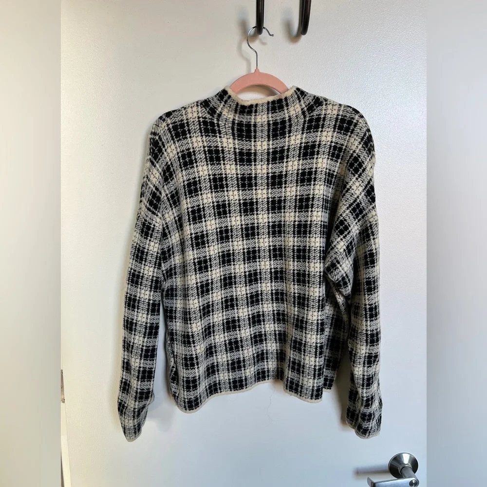 Ann Taylor Plaid Jacquard Mock Neck Sweater - Picture 4 of 4